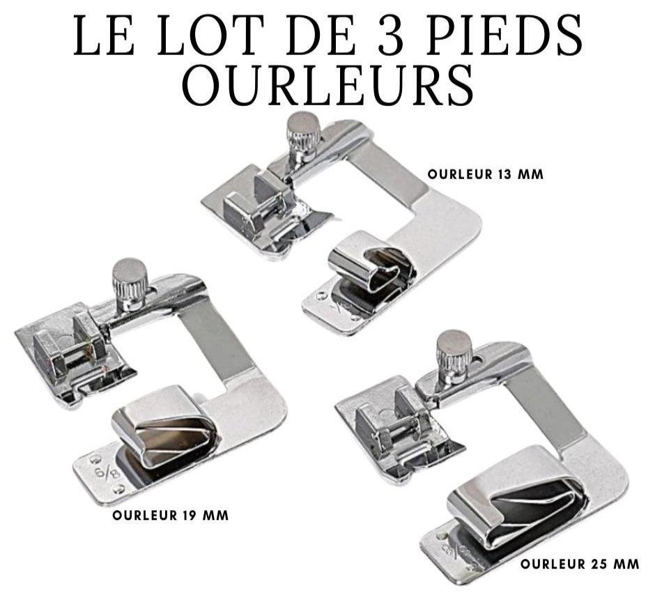 Lot de 3 Pieds Ourleurs
