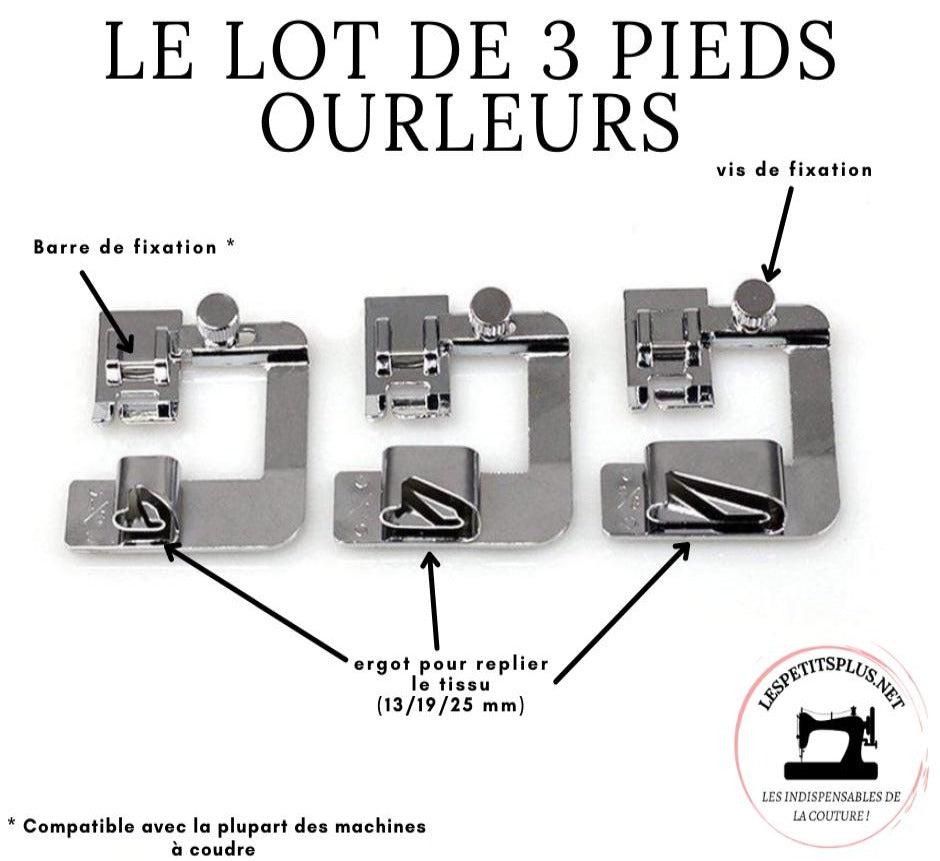 Lot de 3 Pieds Ourleurs