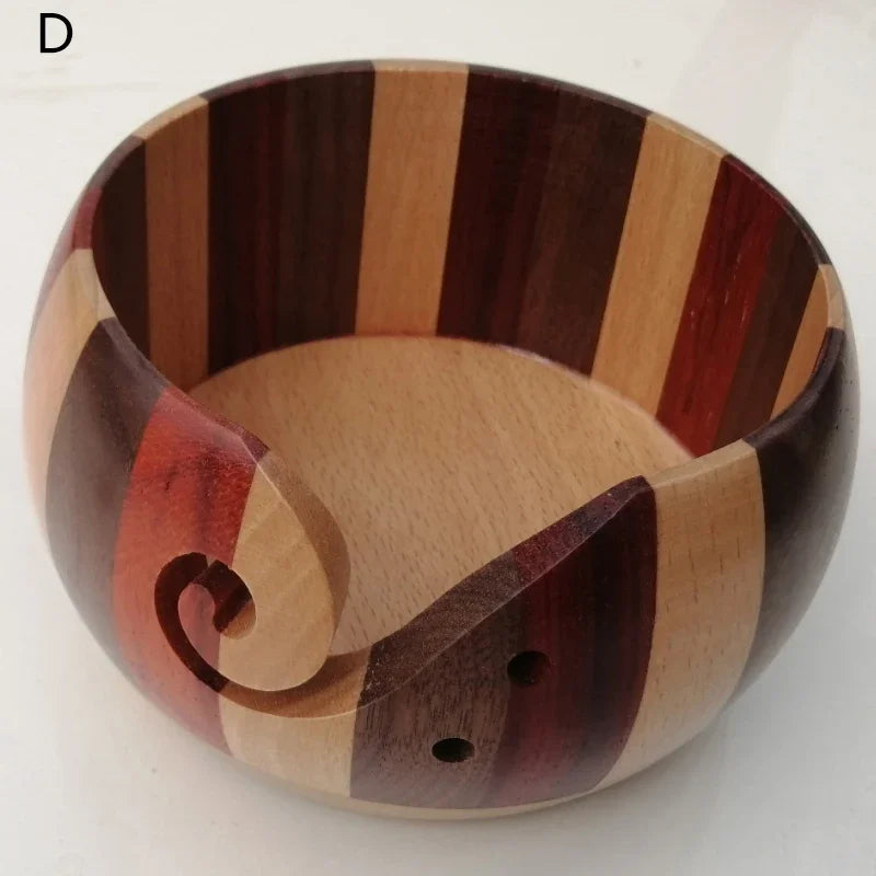 Bol à Tricoter En Bois Coopay 15 Cm - Support Pelote De Laine Avec Découpe Spirale, Idéal Crochet Et Tricot