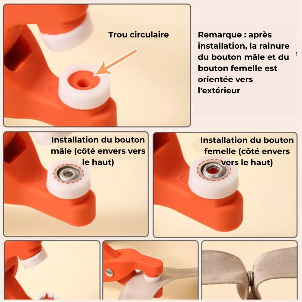 Pince à Boutons Pression + 50 Pressions