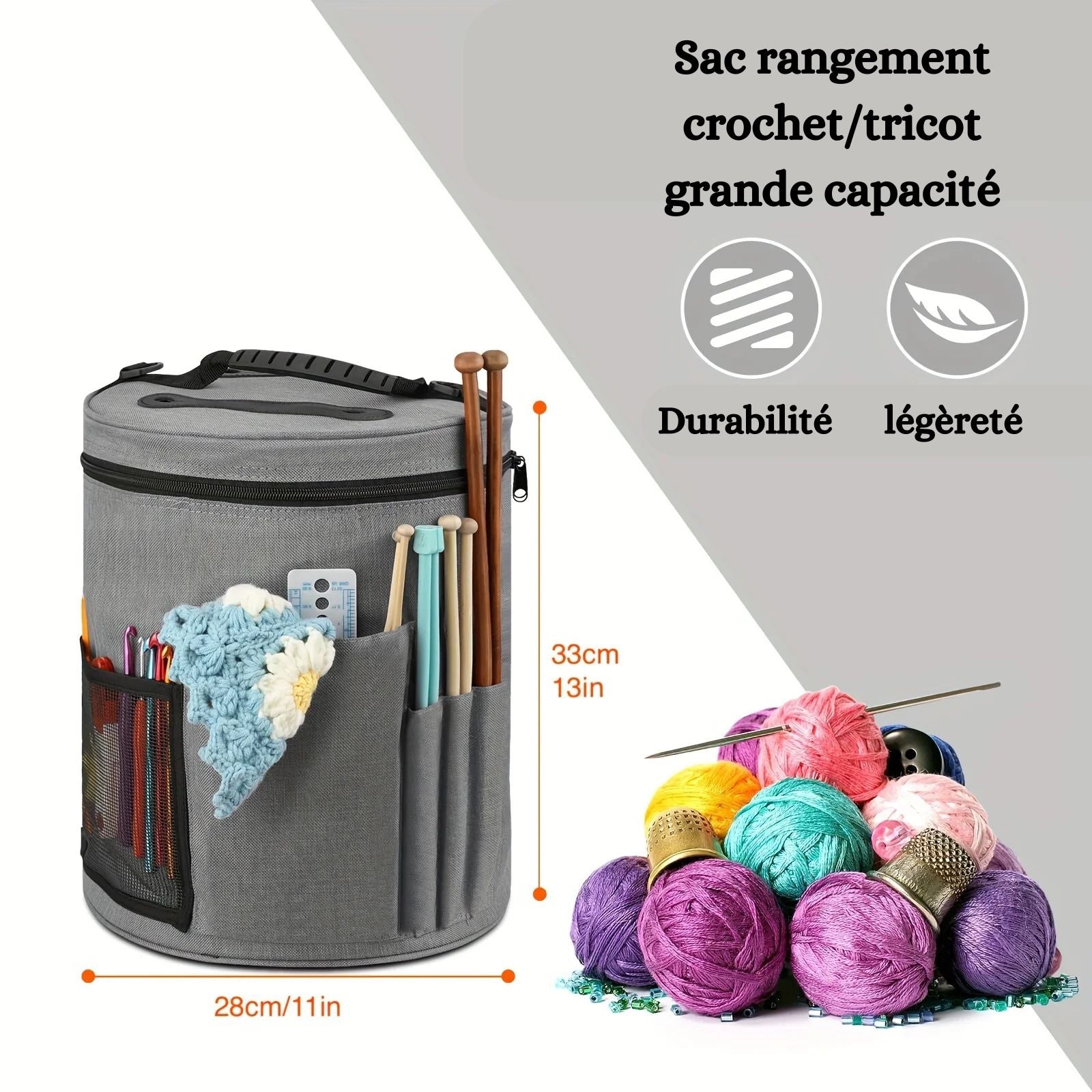 Sac de Rangement Crochet et Tricot