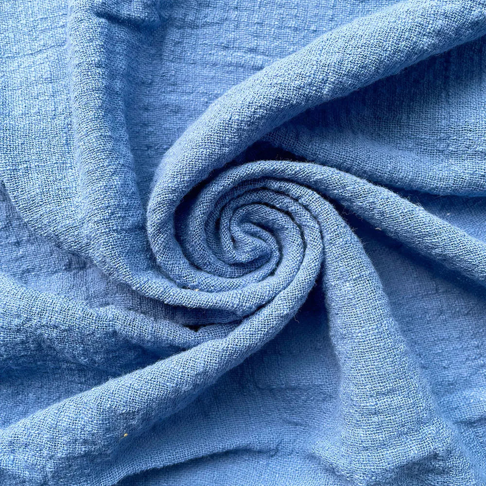tissus lin bleu