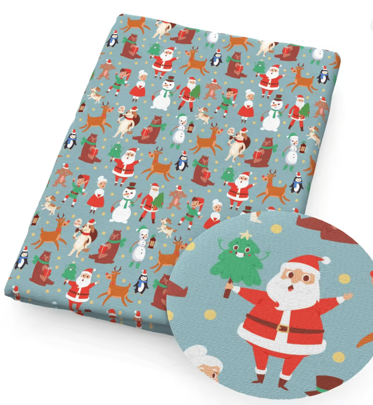 tissus style pere noel 